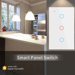 Smart Switch Wifi Apple Homekit No Neutral US/Brazil Standard Touch Sensor Light Switch Wall Smart Home Siri Voice Control 2022