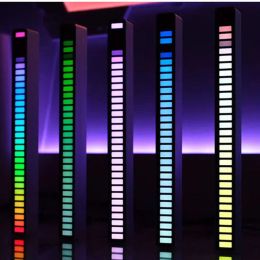 New LED Strip Light Sound Control Pickup Music Rhythm Light Atmosphere Light RGB Colourful Tube USB Rechargeable Ambient Light