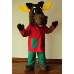 Mascot Costumes Foam Cute Funny MOOSE Cartoon Plush Christmas Fancy Dress Halloween Mascot Costume