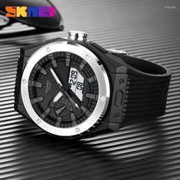 Wristwatches SKMEI 2103 Sport Watch Men LED Digital 3 Time Chrono 50m Waterproof Alarm Clock Relogio Masculino