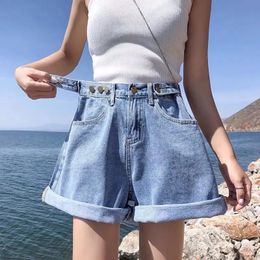 S5XL Plus Size Denim Shorts Women Summer Korean Fashion Loose Wide Leg High Waist Short Pants Jeans Female 3610 240409