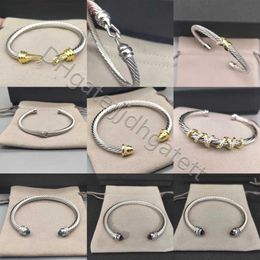 5MM designer bracelet Silver Twisted Cuff Wire Bangle Women Fashion Men Bracelets Charm Woman hook Designer Cable Jewellery Exquisite Simple Hoop Accessories A6PB