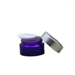 Storage Bottles 20pieces Empty Purple Glass Cosmetic Cream Jar Silver Lid Packaging Container Travel Refillable Bottle Eye 20G 30g 50G