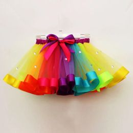Girls Kids Tulle Party Dance Ballet Toddler Rainbow Baby Costume Skirt