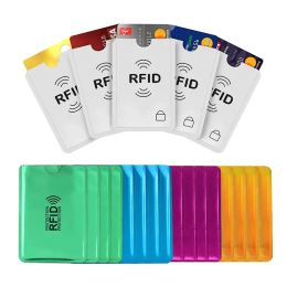 1-20PCS Anti Rfid Card Holder Blocking Reader Lock Bank Card ID Card Case Protector Metal Credit Card Holder Aluminium Case