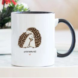 Cute hedgehog mother hugs child mug mother's day gift 11oz ceramic Tea Milk Coffee Mug mama birthday gift