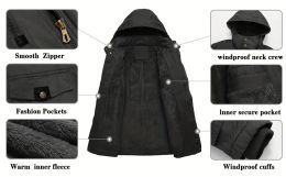 Windbreaker Men Outdoor Heating Jackets Tactical Jacket Male Winter Coat Withzipper Techwear Sports Sportsfor Retro