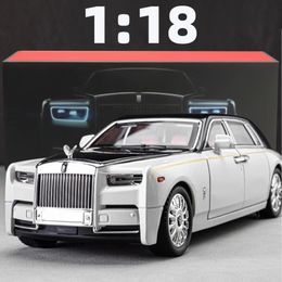 1 18 RollsRoyce Phantom Model Car Zinc Alloy Pull Back Toy Diecast Car with Sound and Light Realistic Modelling Model Toy 240409