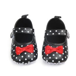 0-12M Baby Anti-slip Polka Dot Shoes Kids Soft Sole First Walkers Walking Shoes Autumn Spring Baby Girl Bow Knot Walking Shoes