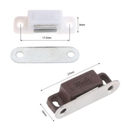 5pcs Magnetic Catchs 27*10mm Cupboard Wardrobe Cabinet Latch Catch Furniture Hardware White/Brown