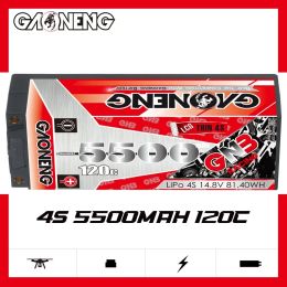 GNB 5500mAh 4S1P 14.8V 120C/240C Hardcase 5.0mm LiPo Battery Pack For 1:8 1/8 RC Racing Car Boat LCG Thin 4S Battery