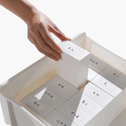 Plastic Storage Box Case Drawer Organiser Storage Box Small Compact Drawer Sorting Flip Lid Design White Photocard Holder