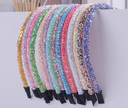 50pclot Hair Accessories Chunky Glitter Hairband For Girl Women Girls Headband Candy Colour Glitter Hairbands Hair Accessories Y203512829