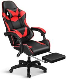 Gaming Chair, Backrest and Seat Height Adjustable Swivel Recliner Racing Office Computer Ergonomic Video Game Chair withFootrest