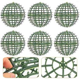 Decorative Flowers 6 Pcs Flower Arrangement Artificial Green Frames Grass Faux Rack Plastic Arranging Plant Wedding