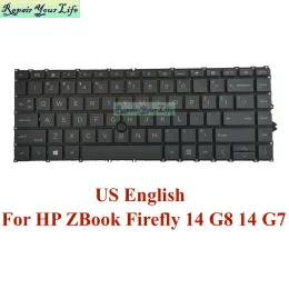 Keyboards Spanish US UK English Brazil Backlit Keyboard For HP ZBook Firefly 14 G8 14 G7 Teclado PT BR Portuguese Track point New