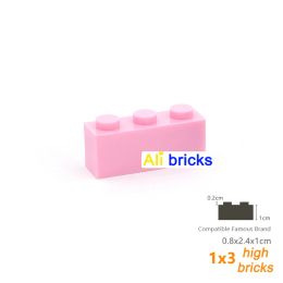 15pcs DIY Building Blocks Thick Figures Bricks 1x3 Dots Educational Creative Size Compatible With 3622 Plastic Toys for Children