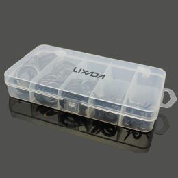 Lixada 75Pcs/Box Fishing Rod Guide Tip Various Sizes Fishing Line Spinning Guide Eyes Rings Tip Top Repair Kit Set Fishing Tools