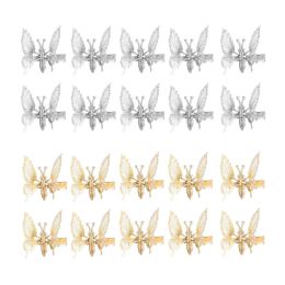 10Pcs 3D Movable Butterfly Shaped Hair Clips Metal Hollow Metallic Flying Butterfly Barrettes Kit Hair Accessories Women