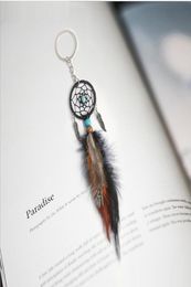 Mini Dreamcatcher Keychain Car Hanging Handmade Vintage Enchanted Forest Dream Catcher Net With Feather Decoration Ornament7016208