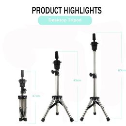 Adjustable Tripod Stand Holder Mannequin Head Tripod Hairdressing Training Head Holder Canvas Head Styling Tabletop Tripod