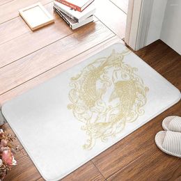 Carpets Golden-Koi-Fishes-Set Doormat Rug Carpet Mat Footpad Bath Anti-slip Toilet Balcony Parlor Absorbent Dust Removal Cartoon