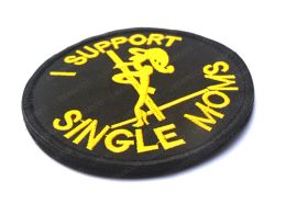 LIBERWOOD I Support Single Moms Embroidered Biker Patch Tactical Combat Appliqued Emblem Fastener Hook Loop Badge