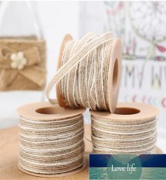 10MRoll Jute Burlap Rolls Hessian Ribbon With Lace Vintage Rustic Wedding Decoration Party DIY Crafts Christmas Gift Packaging Fa9307106