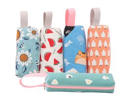 Cute Cartoon Zipper Pencil Case Bags Pen Holder Makeup Pouch Organiser Canvas Stationery Storage Bag for KidsNO Pencils XBJK21055905826