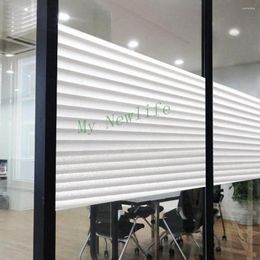 Window Stickers Frosted Glass Film Office Toilet Bathroom Translucent Opaque Sunscreen Stripe Blinds With Glue 45/60cm 100cm