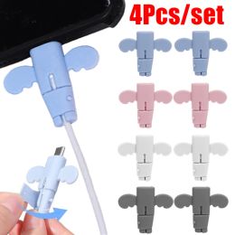 Cable Protector Cute Wing Cable Universal Silicone Data Cable Winder Wire Cord Organiser Cover for Iphone USB Charger Cable Cord