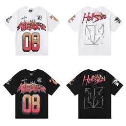 Street graffiti lettering Aluminium foil printing retro loose suitable for Hellstar shirt graphics T-shirt clothes hipster washed fabric.