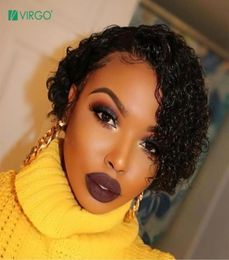 Lace Wigs Wig Deep Curly 4X4 Closure Front Human Hair Short Bob Pixie Cut For Women Virgo 150 Remy51909936459198