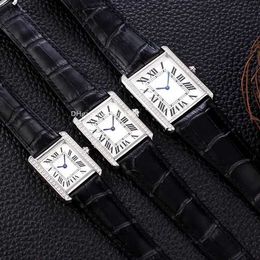 Women's Watches Tank womens ladies quartz men luxury wrist rectangle Small Dial Designer leather str high quality 24mm medium 27mm mens large 31mm es L46