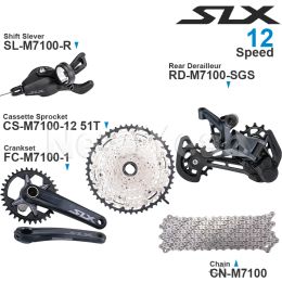 SHIMANO SLX M7100 1x12v Groupset 12 speed M7100 Rear Derailleur Shifter 10-45T/51T Cassette Sprocket Crankset Chain Original