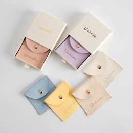 9*9*2.5cm Paper Custom Jewelry Gift Box with Bag Pouch Personalized Logo Chic Small Jewelry Packaging Bulk Drawer Cardboard