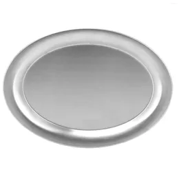Cups Saucers Stainless Steel Plate Food Dish Serving Pan For Kitchen Use