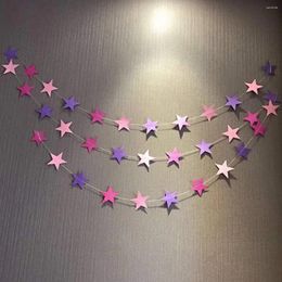 Party Decoration Wall Hanging Colour Paper Star Garlands Birthday String Chain Wedding Banner Handmade Children Room Home Decor 4M