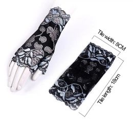 1Pair Sexy Women Half Finger Gloves Sunscreen Short Lace Gloves Dance Performance Mittens Gloves Accessories