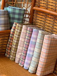 100% Cotton Plaid Fabric By The Meter for Quilt Covers Pillowcases Curtain Sewing Washable Breathable Comfortable Textile Cloth 240328