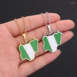 Pendant Necklaces Europe And America Stainless Steel Africa Nigeria Drop Oil Map Necklace
