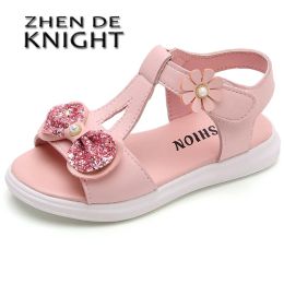 Sneakers Girls Sandals Gladiator Flowers Sweet Soft Children Beach Shoes Kids Summer Bow Sandals Princess Fashion Cute High Quality