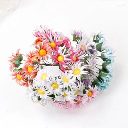 Decorative Flowers 10Pcs High Quality Rayon Chrysanthemum Wedding Home Vase Decorations DIY Wreath Gift Box Clip Flower Real Touch