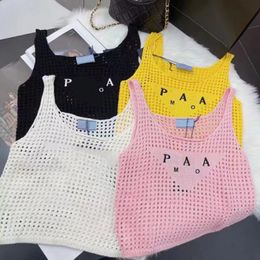 Tank Top Designer Tops Women Embroidered t shirt high-quality fashionable street women clothing Short-sleeved hollowed out pullover Pull manches courtes one size