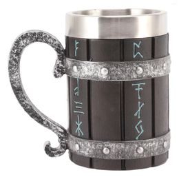 Mugs Viking Style Beer Mug High Temperature Resistance Stainless Steel Glass Large Capacity Water Cup Gift For Friends