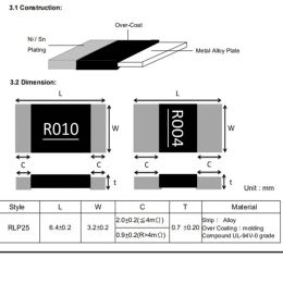 (10PCS) 2512 3W SMD Alloy Resistor Resistance 1% R001 R002 R003 R004 R005 R006 R100 R010 R012 R015 R018 R020 R022 R025 R030 R500