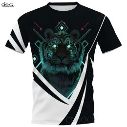 CLOOCL Harajuku Summer T Shirts Tiger Stripe Splicing Cool Graphic 3D Printed T Shirts Short Sleeve Tees Oversized Cool Tops