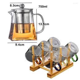 Teaware Sets Tea Heat Resistant Glass 1 Teapot 6Tea Cup 1holder Mug Cups Set Teacups And Mugs Teacup Bowl