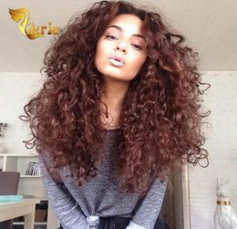 Silk Base Full Lace Wigs Brazilian Indian Malaysian Peruvian Human Hair Lace Front Wigs Brown Deep Wave Glueless Full Lace Wigs9686648661