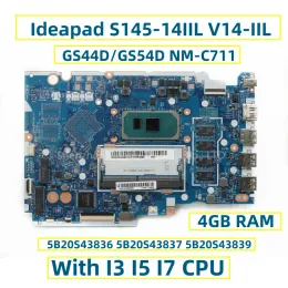 Motherboard GS44D/GS54D NMC711 For Lenovo Ideapad S14514IIL V14IIL Laptop Motherboard With I3 I5 I7 CPU 4GB RAM FRU:5B20S43836 5B20S43837